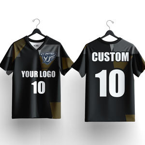 Equipaciones de Fútbol Negras y Doradas de Alta Calidad, Tallas Grandes Disponibles, Camiseta de Fútbol con Tejido Transpirable, Ropa Deportiva - Product Image 1