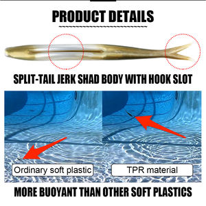 Hunthouse — <span class=keywords><strong>leurre</strong></span> méné flottant <span class=keywords><strong>souple</strong></span> phosphorescent de type jerkbait, appât artificiel robuste avec queue fendue, idéal pour la pêche au bar, au brochet ou à la sandre, 10x - Product Image 3