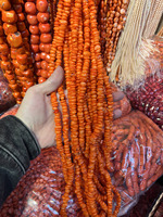 Vente en gros 10mm de corail de bambou de mer perles de corail orange en vrac perles de bambou de mer pour la fabrication de bijoux
