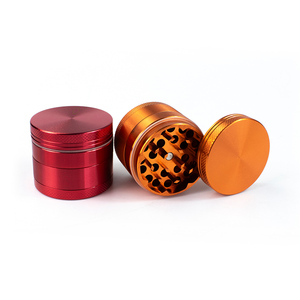 Customized 4-Layer Aluminum Alloy <b>Herb</b> <b>Grinder</b> Round 40-63mm Purple Blue Color with Logo Option - Product Image 5