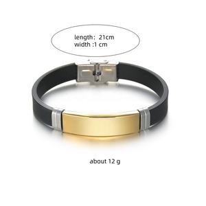 Bracciale Personalizzabile in Acciaio Inossidabile Placcato Oro con Silicone, Nuova Moda, Logo Inciso al Laser per Matrimoni, Vendita all'Ingrosso - Product Image 6