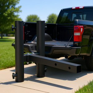 Soporte de doble enganche para asta de bandera, accesorios metálicos de exhibición para camiones - Product Image 2