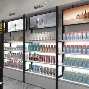 Kainice bán buôn bán lẻ <span class=keywords><strong>Acrylic</strong></span> mỹ phẩm trang điểm hiển thị đứng lưu trữ gỗ Kim Loại Mỹ phẩm hiển thị đứng với đèn LED - Product Image 4