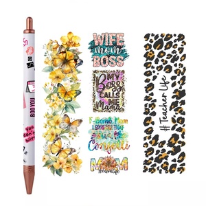 Wondove venta al por mayor personalizado dibujos animados flor UV Dtf pluma envolturas transferencias calcomanías bolígrafos UVDTF pegatinas pluma envoltura MAMA profesor enfermera - Product Image 1