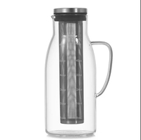 Échantillon Gratuit : Cafetière à Froid Hermétique Personnalisée 1,5 L avec Bec Verseur, Carafe en Verre et Filtre en Acier Inoxydable
