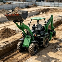 Mini-chargeuse-pelleteuse compacte diesel 4x4 pour travaux de construction avec godet de 0,1 m³