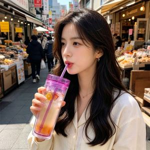 New 500Ml Transparent Straight-Sided Wholesale in Stock Lemon Cold Water Cup for Office - Product Image 2