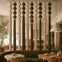 Rideau à franges suspendu personnalisé, séparateur de pièce modulaire en fibre pour hôtel, restaurant, entrée, décoration commerciale