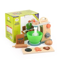 Jouet mélangeur éducatif en bois unisexe pour la fabrication d'aliments Machine à farine et à biscuits Jeu amusant pour les enfants