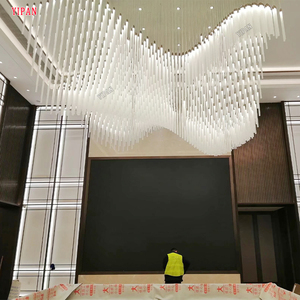 Đèn chùm pha lê LED hiện đại, thiết kế mới, cao, dài, có thể điều chỉnh độ sáng, phù hợp cho khách sạn và phòng khách - Product Image 3