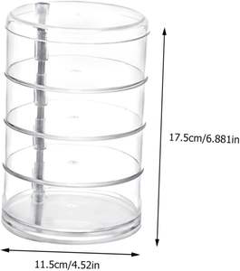 Caja de Almacenamiento Transparente Giratoria de Bajo Costo al por Mayor, Joyero Multicapa, Venta al por Mayor de Fabricantes - Product Image 2