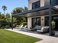Pergola à lames orientables en aluminium sur mesure, imperméable, pour patio extérieur, gazebo pour villa, jardin, projet commercial