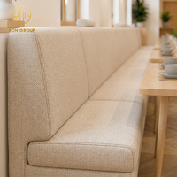 Meubles de restaurant et de café Ron Group, chaise en bois massif, banquette en tissu, table rectangulaire en bois moderne et luxueuse