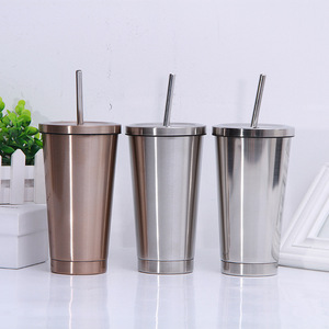 Customized 500ml Insulated Double Wall Stainless Steel Coffee Tumbler Cup <b>Straw</b> Business Gifts Featuring Vacuum Technology BPA - Product Image 2