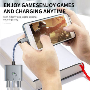 สายเคเบิลอะแดปเตอร์เสียง3 in 1ของแท้โทร + เพลง + ที่ชาร์จไฟ2.4A + แจ็คหูฟัง3.5มม. สำหรับอะแดปเตอร์ iPhone aux - Product Image 5