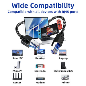 สายแลนถัก Cat8 ความเร็วสูง สายอีเธอร์เน็ตสำหรับเล่นเกม SFTP แบบกลม RJ45 สายแพทช์เน็ตเวิร์ค 40Gbps OEM ODM - Product Image 2