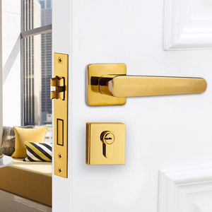 Poignée de porte Euro Style en aluminium PVD doré, fabriquée sur mesure en usine, accessoires de quincaillerie pour fenêtres - Product Image 4