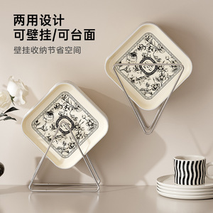 Plastic Storage Tray <b>Square</b> Creamy White Floral Pattern Food Grade For Living Room <b>Kitchen</b> Dining <b>Table</b> - Product Image 2