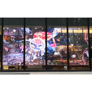 Facile installazione per interni trasparente Display Shopping Window modulo in vetro Video parete schermo pubblicitario per commerciale