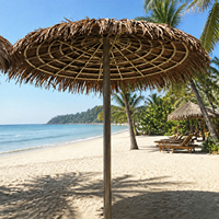 Parasol de jardin anti-UV et imperméable avec structure pliable pour piscine, terrasse, hôtel, design côtier