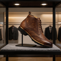 CACATUA Nouvelle Collection Bottes Chukka Montantes Homme en Cuir PU Bruni Imperméables Antidérapantes à Lacets Hiver 6593-6