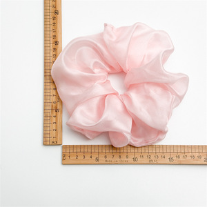 Venta superior mujeres satén seda grandes Scrunchies elegante Vintage Simple elástico bandas para el cabello para Cola de Caballo bandas de goma accesorios para el cabello - Product Image 4