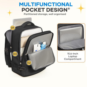Sac à dos de voyage multi-compartiments <span class=keywords><strong>en</strong></span> 2 tailles, compatible avec un ordinateur portable de 15,6 pouces, résistant à l'eau, extensible, sac à dos de jour - Product Image 3