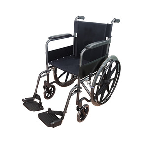 Lightweight <b>Folding</b> Manual Wheelchair Black Foldable <b>Commode</b> Chair For Elderly And Disabled Mobility Aid - Product Image 1