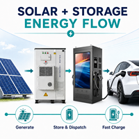 Borne de recharge rapide DC 60/80/120kW solaire avec BESS CCS1/CCS2/CHAdeMO, écran LCD publicitaire, sur pied, pro hors réseau
