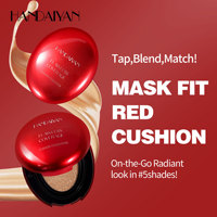 Krim BB CC Cushion Foundation Merah Terbaru Efek Kulit Glowing, Mengontrol Minyak, Alas Bedak Cair, Coverage Alami, Kosmetik Kecantikan Wajah
