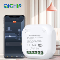 Module de commutation intelligent Wi-Fi 10A 240V marche/arrêt RF433 en PC ignifuge, compatible avec panneau de commutation sans fil auto-alimenté