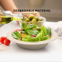 Assiettes jetables écologiques en bagasse biodégradable de 16oz, bols carrés à salade droits, ustensiles culinaires sans PFAS pour Thanksgiving