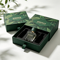 Boîte cadeau de luxe personnalisée pour parfum, avec tiroir rigide, ruban, languette de tirage, insert EVA multi-emplacements, ensemble de parfums, emballage écologique coulissant