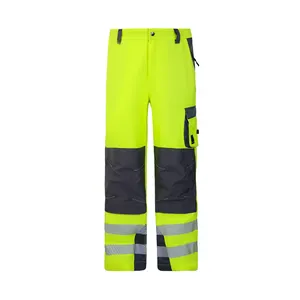 Factory Made Construction Man Working Pants Waterproof Reflective High Visibility Safety Clothing Fluorescent Work Wear Uniform