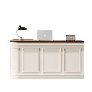 Comptoir commercial multifonctionnel en bois de style crème pour magasin de vêtements et petit bar - Product Image 2