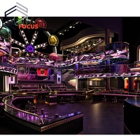 Conception de comptoir de Bar en pierre artificielle en forme de U de luxe pour intérieur de boîte de nuit éclairé