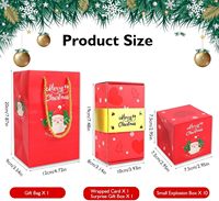 Boîte cadeau pliante surprise de Noël, boîte en carton recyclé de forme carrée, accessoires en ruban, boîte en papier de fête