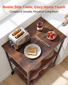 Multifunctional Kitchen <b>Storage</b> Rack Movable Rolling Cart <b>Microwave</b> Organizer Vegetable Fruit Basket Metal Dinnerware Tableware - Product Image 6