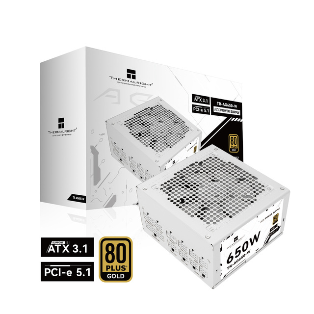 New Stock Thermal Right AG-650-W PCIE5.1 ATX 3.1 PSU 650W 80+ Gold for Gaming Desktop Switching Power Supply
