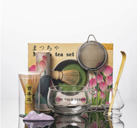 Ensemble de fouet à matcha en bambou fait main, bol à matcha en céramique, kit matcha Fujian 6 pièces, bol en verre, boîte personnalisée avec logo