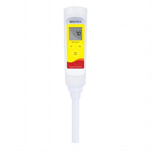Testeur de pH de poche SCITEK 0,0 à 14,0 pH, écran LCD simple ligne (21x21mm), 8 minutes après pression de la dernière touche, arrêt automatique - Product Image 1
