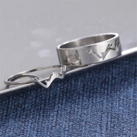 Ninewu — paire de bijoux de fiançailles en acier inoxydable, cadeau de Couple en montagne ondulé, partie de mon, vente en gros