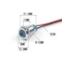 Lampe indicatrice LED étanche 6 mm, ronde et plate, en plastique, à montage sur panneau, rouge, pour tension 220 V
