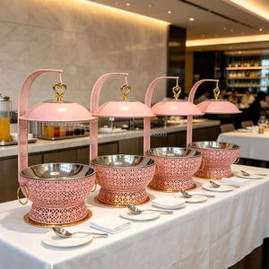 Cacerola <span class=keywords><strong>de</strong></span> 8L con diseño floral hueco rosa <span class=keywords><strong>para</strong></span> bodas, pastelerías y servicios <span class=keywords><strong>de</strong></span> catering, calentador <span class=keywords><strong>de</strong></span> sopa y crema - Product Image 3
