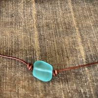 Zooying cuir collier ras du cou surfeur verre perles pierre collier pour femmes bijoux