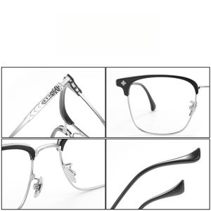 Montures de lunettes semi-cerclées simples, lunettes optiques minimalistes, légères et tendance pour femmes - Product Image 4