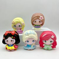 Nouveaux jouets squishy à rebond lent Elsa et Anna, les meilleures ventes transfrontalières, avec un design créatif Blanche-Neige et en PU