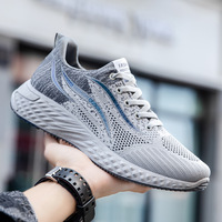 Baskets basses en maille à lacets pour hommes, tendance, semelle souple, respirantes, décontractées, pour la course et le sport
