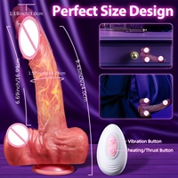 Automatische Teleskop heizung Dildo Silikon Realistische Dick Anal Plug Weibliche Stimulator Vibrator Erwachsene Sexy Spielzeug für Frauen