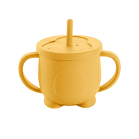 Gobelet à boire en silicone de qualité alimentaire pour bébé, personnalisé, avec paille et couvercle, fabricant, vente en gros, gobelet anti-fuite, vaisselle pour enfants